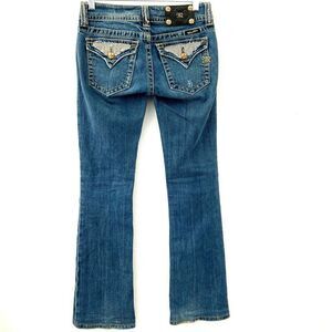 Miss Me Jeans Womens 26 Gem Embellished Boot Cut Blue JP50236